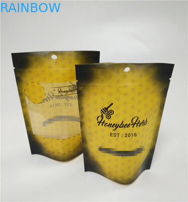 La prueba negra mate impresa aduana del olor laminó bolsos del doypack del tooba de la mala hierba de la cerradura de la cremallera de mylar