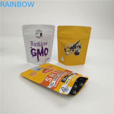 Bolso a prueba de niños de empaquetado de impresión de encargo de Mylar de las galletas del bolso 3.5g del aceite del cáñamo CBD de Canabies de la suave al tacto