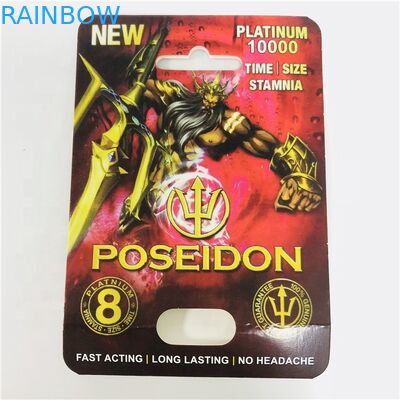 Tarjetas de papel de la pantera CMYK los 8*12cm de las píldoras blancas negras del sexo para la píldora