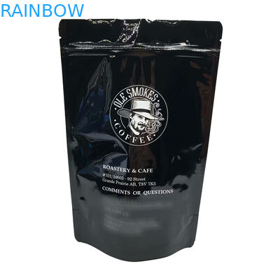 La cremallera de impresión llena de la bolsa de la situación de la muesca del rasgón laminó negro brillante