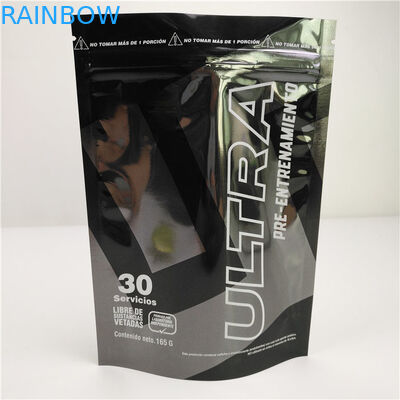 Logotipo modificado para requisitos particulares bolsa permanente plástico negro brillante de Mylar del papel de aluminio