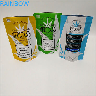 CBD escardan el plástico de Mylar de la hoja se levantan el olor hermético de la bolsa resistente