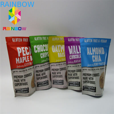 Soporte plástico del papel de aluminio de Mylar encima de la categoría alimenticia impresa bolsos Ziplock