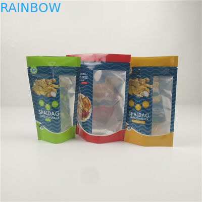 Papel de aluminio plástico secado brillante de la cremallera de los pescados que empaqueta con la ventana clara