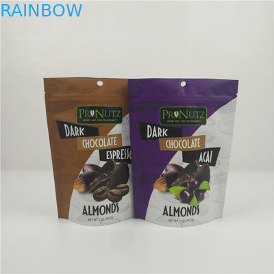 Soporte impreso de encargo plástico de la cremallera de la categoría alimenticia encima de las bolsas para la barra de chocolate