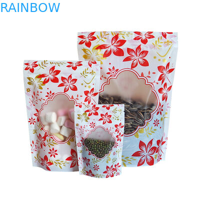 De la cremallera del levantar bolsa plástica brillante que empaqueta a Logo With Window de encargo