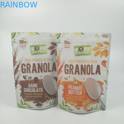 El Ziplock se coloca encima del acondicionamiento de los alimentos reciclable de las bolsas que se puede volver a sellar del papel de aluminio