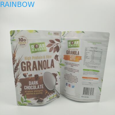 El Ziplock se coloca encima del acondicionamiento de los alimentos reciclable de las bolsas que se puede volver a sellar del papel de aluminio