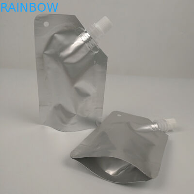Papel de aluminio de plata llano Juice Beverage Spout Pouch Packaging 100ml 150ml