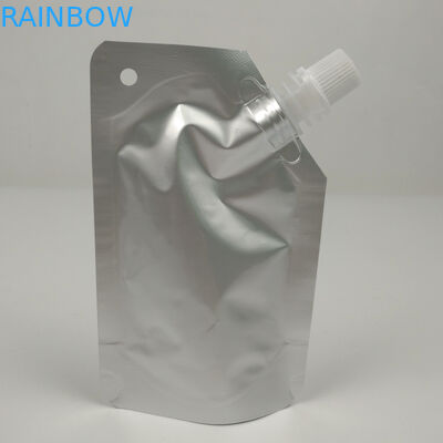 Papel de aluminio de plata llano Juice Beverage Spout Pouch Packaging 100ml 150ml