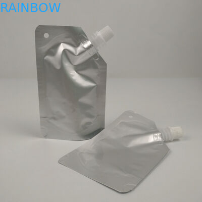Papel de aluminio de plata llano Juice Beverage Spout Pouch Packaging 100ml 150ml