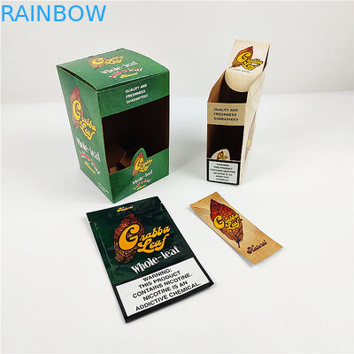 Caja impresa de encargo de papel de Logo Folding Cigar Wrap Kraft para el empaquetado de la hoja