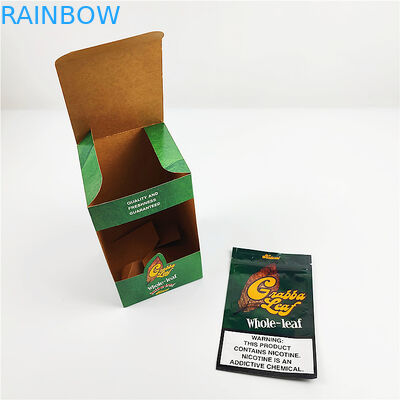 la aduana imprimió las cajas de empaquetado del grabba del papel de aluminio de la hoja de la exhibición natural del casquillo para la caja de empaquetado del cigarro de los sombreros