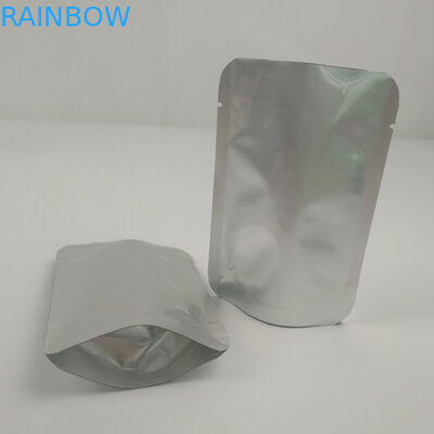 Bolso de empaquetado de aluminio del papel de la bolsa del sellado caliente de aluminio del papel de Mylar del almacenamiento de plata de plata claro de encargo de la comida con la muesca del rasgón