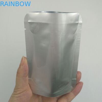 Bolso de empaquetado de aluminio del papel de la bolsa del sellado caliente de aluminio del papel de Mylar del almacenamiento de plata de plata claro de encargo de la comida con la muesca del rasgón