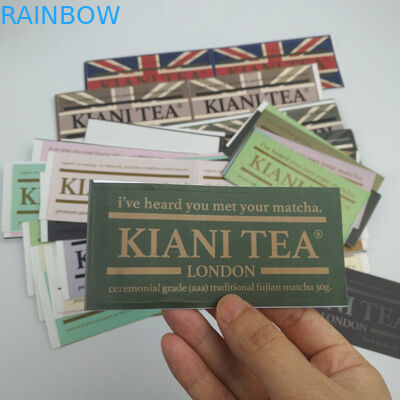 Acepte al OEM de encargo del logotipo que Fashionabl imprimió etiquetas autoadhesivas adhesivas del vino de las etiquetas engomadas de la prenda impermeable adhesiva de la etiqueta