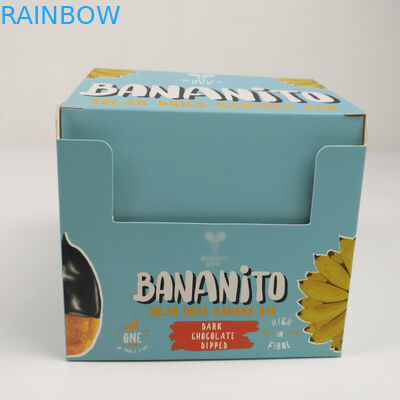 El cartón plegable de encargo de la cartulina rasga lejos la caja de presentación, contador de la cartulina acanalada PDQ que los bocados al por menor empapelan la caja de empaquetado