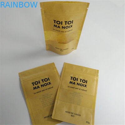 bolsa de papel biodegradable de 120mic Brown Kraft MOPP con la ventana