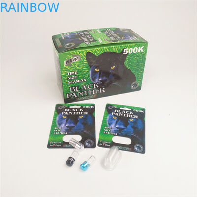 las píldoras sexuales 90mic ampollan las tarjetas de papel para la botella doble del rinoceronte