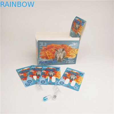 las píldoras sexuales 90mic ampollan las tarjetas de papel para la botella doble del rinoceronte