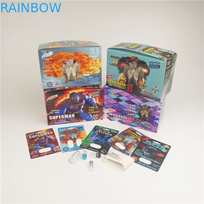 tarjetas sexuales de papel del rinoceronte 3K 7K de las tarjetas de las píldoras 3D de la pantera 90mic