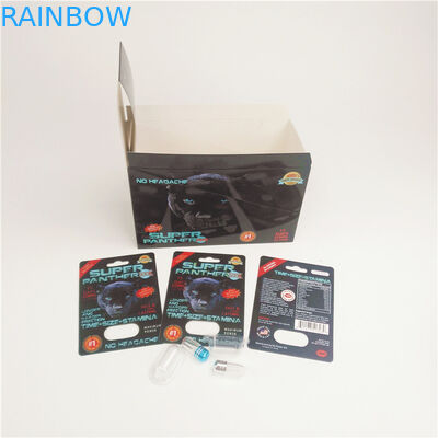 Tarjeta sexual de la ampolla de la botella doble 500K del rinoceronte de la tarjeta 200mic de las píldoras 3D del fotograbado 90mic