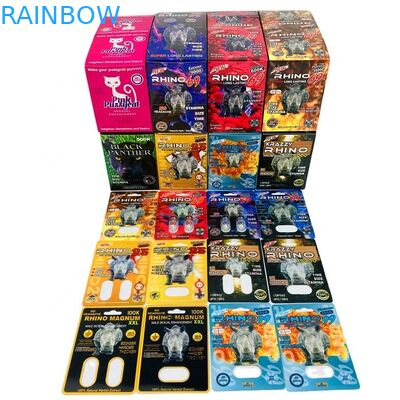 Tarjeta de papel de la ampolla de la tarjeta 500k 3D de la ampolla de la píldora del sexo del SGS del holograma con la caja de presentación