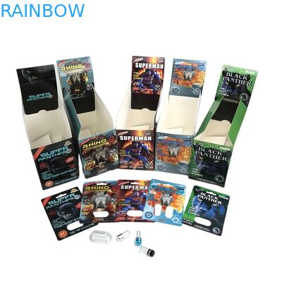 Tarjeta de papel de la ampolla de la tarjeta 500k 3D de la ampolla de la píldora del sexo del SGS del holograma con la caja de presentación