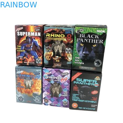 Tarjeta de papel de la ampolla de la tarjeta 500k 3D de la ampolla de la píldora del sexo del SGS del holograma con la caja de presentación