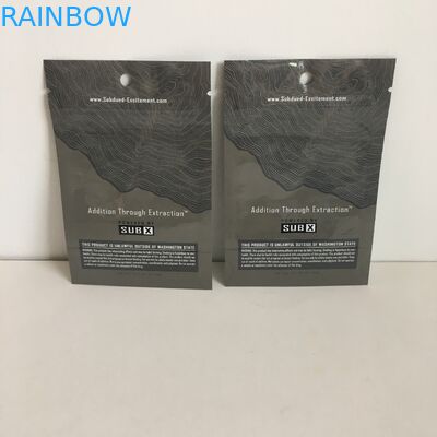 Soporte de la prueba del olor encima de los bolsos de Mylar de las bolsas con las bolsas plásticas de la flor Ziplock del cáñamo 1g con la ventana clara del agujero de la suspensión