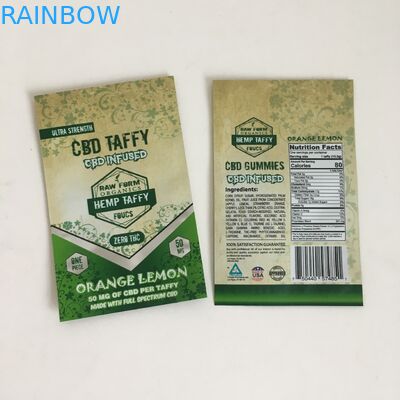 La prueba Mylar del olor empaqueta la flor Ziplock del cáñamo que CBD plástico infundió los bolsos de empaquetado de Gummies Mylar del caramelo de 50mg 100mg