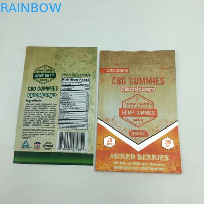 1g impresos de encargo 3.5g reciclan bolso comestible gomoso de la mala hierba del soporte para arriba 3.5g mylar del oso CBD de la cremallera de la prueba del olor el pequeño