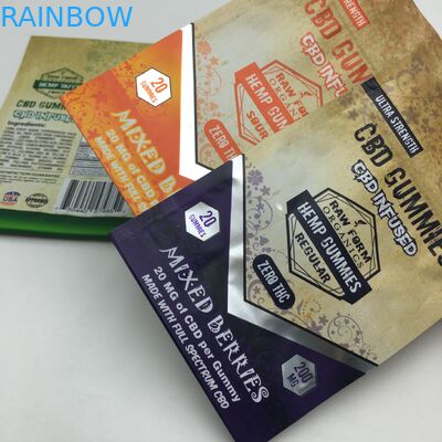 1g impresos de encargo 3.5g reciclan bolso comestible gomoso de la mala hierba del soporte para arriba 3.5g mylar del oso CBD de la cremallera de la prueba del olor el pequeño