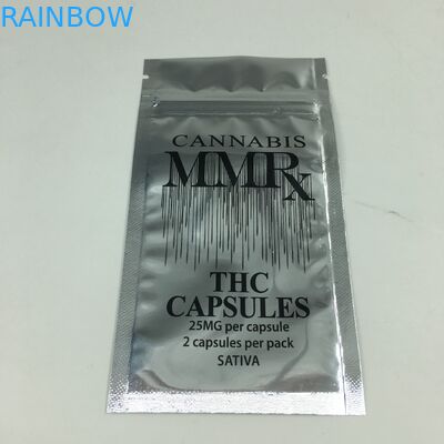 Bolsas Ziplock planas de aluminio del papel 1g del olor de la prueba de la cremallera de Mylar de la mala hierba del bolso comestible brillante del cáñamo para el polvo