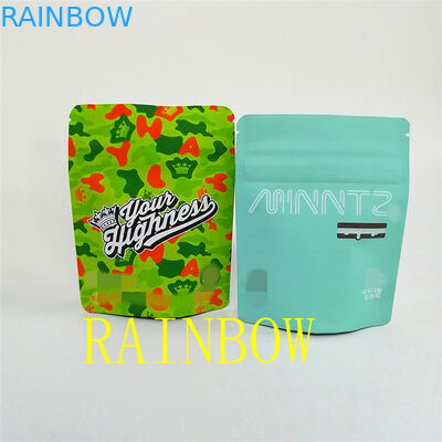 bolso de Matte Child Proof Zipper Packaging del negro de la suave al tacto 3.5g/soporte de la mala hierba encima del bolso de empaquetado de la bolsa