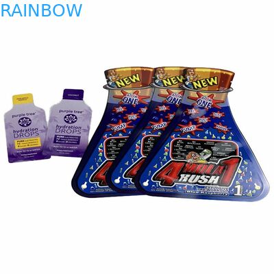 Digitaces que imprimen la pequeña bolsita gomosa plástica de la mantequilla de cacahuete de la bolsa del bocado del caramelo de los bolsos de plano de la forma de encargo CBD