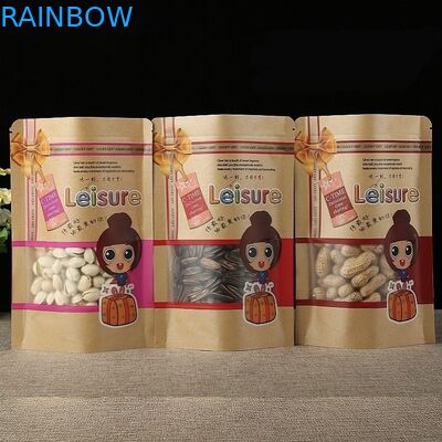 bolso Ziplock de papel del bolso de 100mic Kraft del café CMYK del papel de pie de la comida