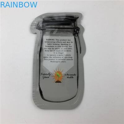Mason Jar Pouches For CBD siembra bolsas que embalan irregulares de la hoja Indica de Gummies THC de la flor de CBD con la cremallera