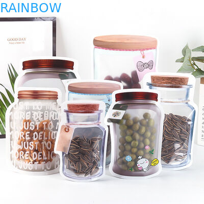 Mason Jar Pouches For CBD siembra bolsas que embalan irregulares de la hoja Indica de Gummies THC de la flor de CBD con la cremallera