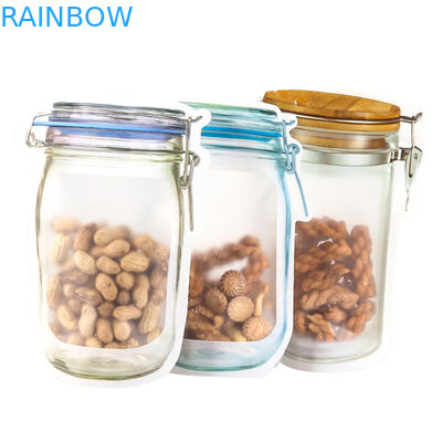 Mason Jar Pouches For CBD siembra bolsas que embalan irregulares de la hoja Indica de Gummies THC de la flor de CBD con la cremallera