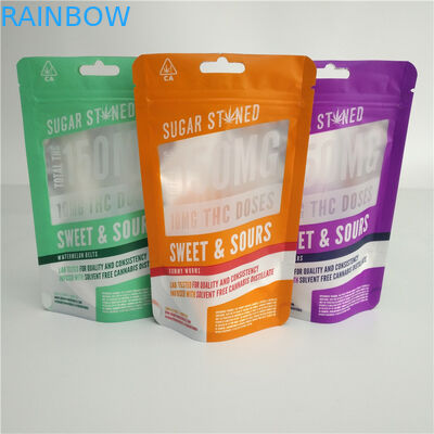 La hoja impresa de encargo Mylar de la astilla del aceite de cáñamo escarda el bolso de empaquetado de la cápsula de Vape Pen Pack Gummies Candy Pouches CBD