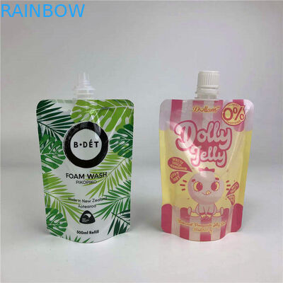 Personal modifique el líquido para requisitos particulares 1liter se levantan la bolsa mate del canalón del aceite de semilla de la etiqueta de la impresión del bolso