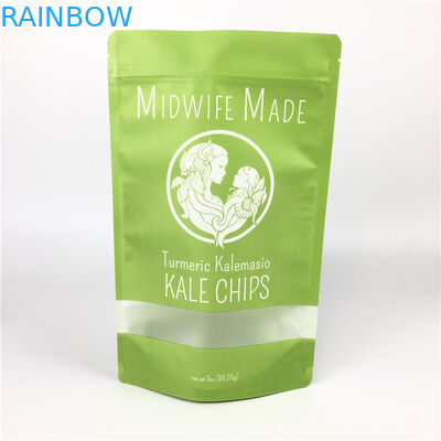 La categoría alimenticia impresa de encargo se levanta la ventana clara de Chips Paper Packaging Bags With de las galletas plásticas de la hoja del sello de la cerradura de la cremallera