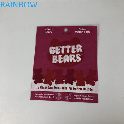 Tres bolsos de empaquetado biodegradables comestibles de soldadura en caliente planos de la galleta CBD THC Gummies del bocado del sello lateral