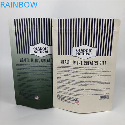 Bolsas de papel blancas de impresión de encargo de Kraft de la bolsa de Chips Zip Lock Stand Up