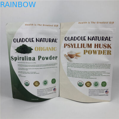 Bolsas de papel blancas de impresión de encargo de Kraft de la bolsa de Chips Zip Lock Stand Up