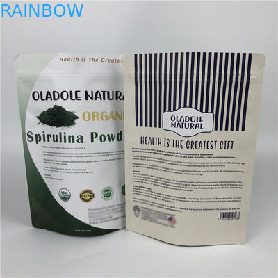 Bolsas de papel blancas de impresión de encargo de Kraft de la bolsa de Chips Zip Lock Stand Up