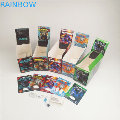 Mamba de empaquetado Pather de la ampolla de la caja de tarjeta de la píldora del platino 3D del rinoceronte 7