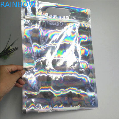 Bolso de empaquetado olográfico de aluminio del papel de Mylar del bolso de la cerradura que se puede volver a sellar de la cremallera