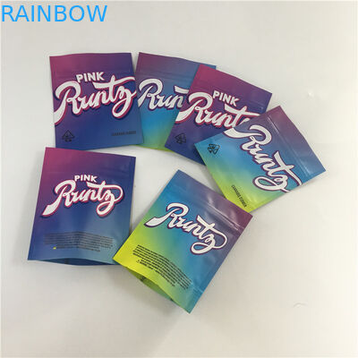 Edibles huele la prueba Mylar empaqueta el arco iris olográfico 3.5g cortó con tintas formado